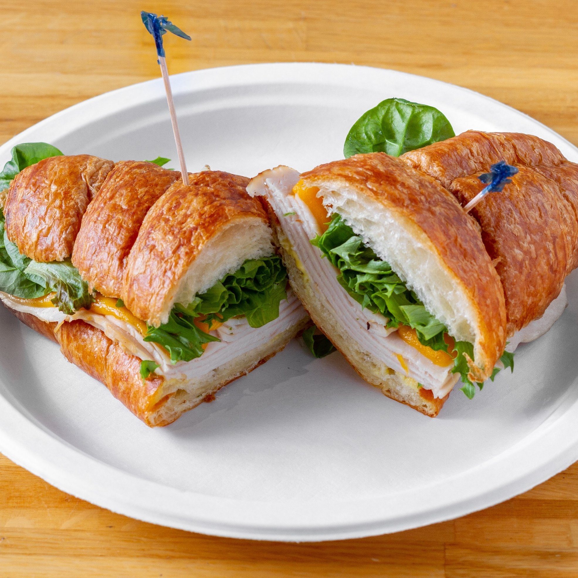 Warm Roasted Turkey Croissant.