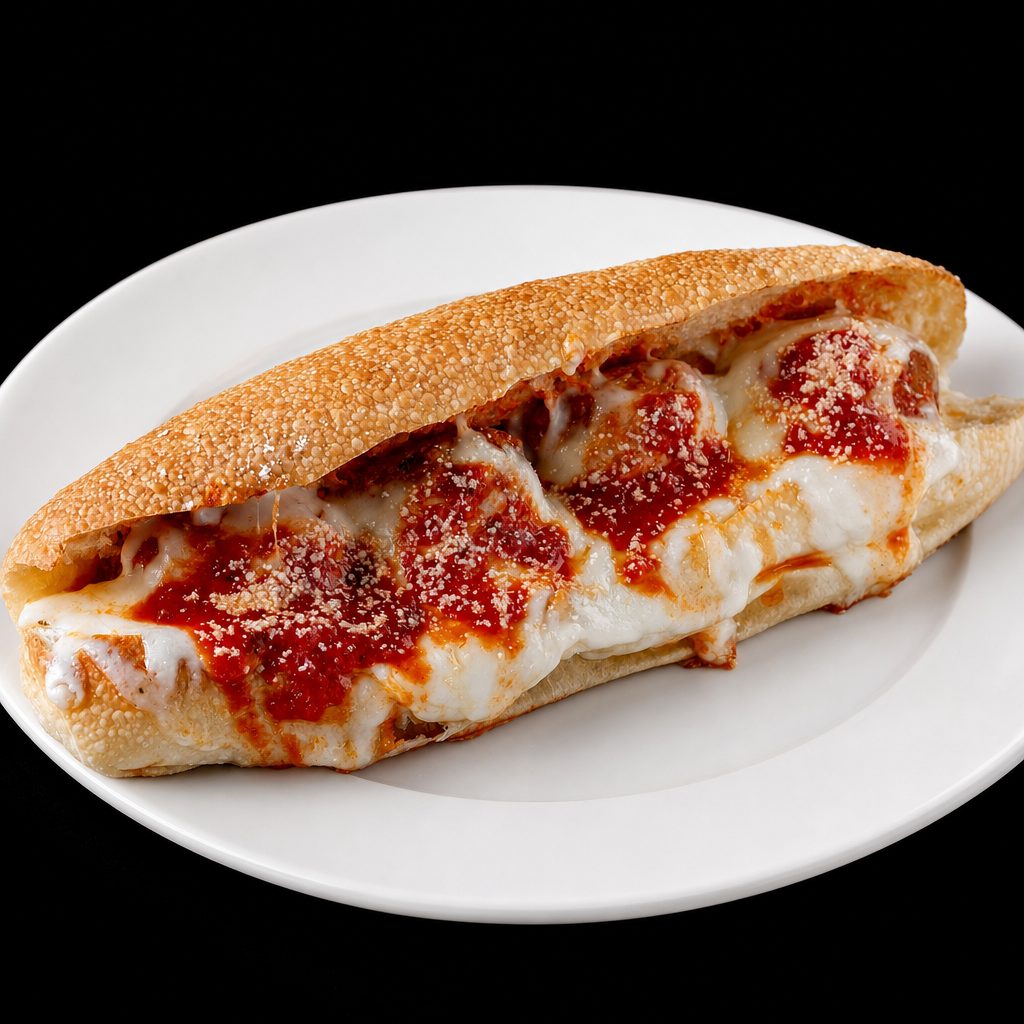 Homemade Turkey Meatball Sub.